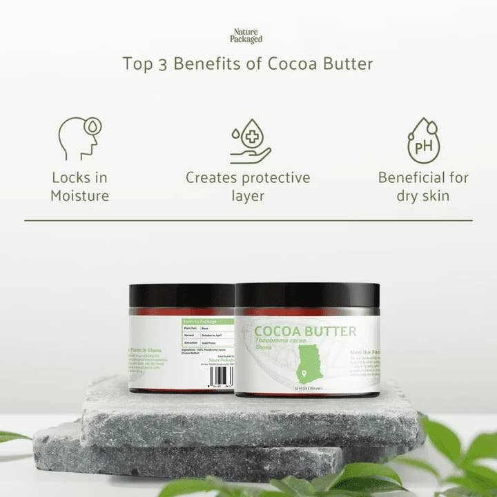 Nature Packaged - Wholesale Body Balm/Butter - Cocoa Butter - Unrefined- 100% Pure - Farm-Direct Sourcing2