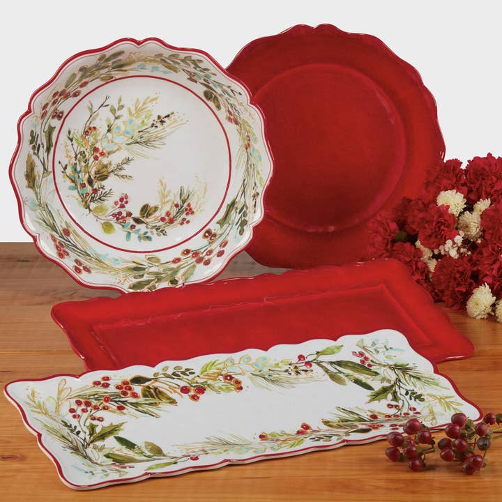 Certified International - Wholesale Serve Bowl - Christmas Gatherings Melamine Lg Serving Bowl 13.75 x 2.75in
