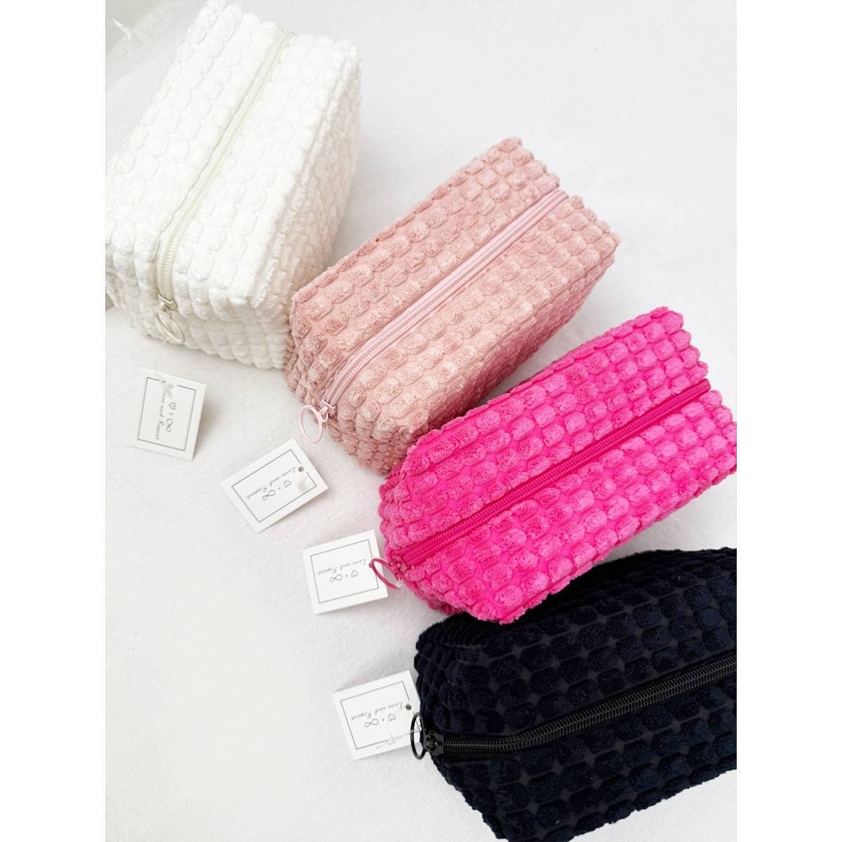 Love and Repeat - Wholesale Makeup/Cosmetic Bag - Soft Puff Textured Light Weight Cosmetic Bag11