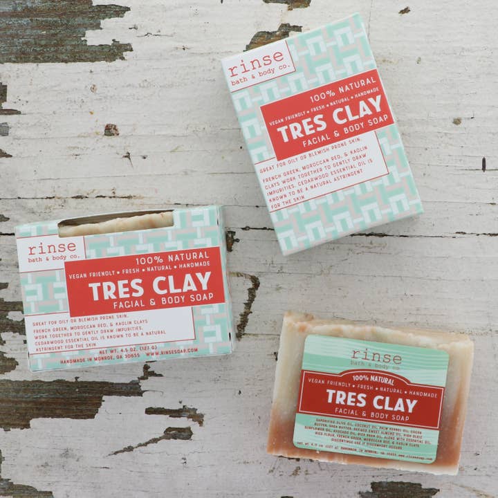 Seife - Tres Clay | Natürliche Seife für den Großhandel von Rinse Bath Body Inc