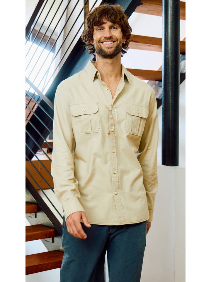 Barry Utility Shirt - Khaki for wholesale on Faire
