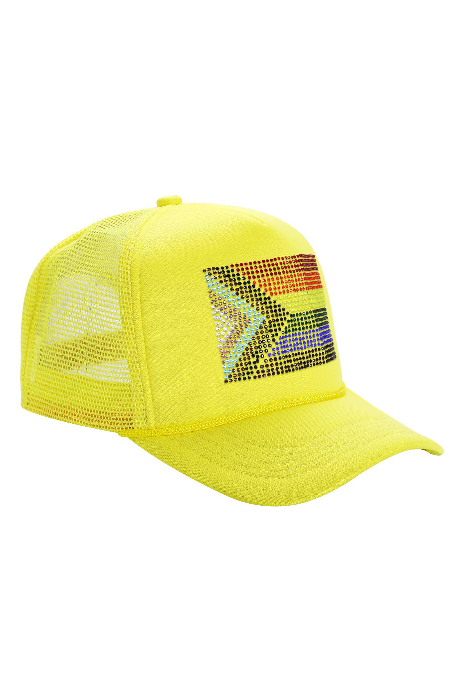 Cap Zone - Wholesale Trucker Hat - Unisex - Bling Rainbow Pride Flag Sponge Trucker Hat23