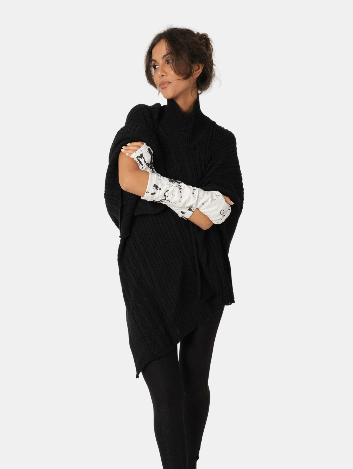 Hands To Hearts - Vente Gants – femme - Gants sans doigts en marbre tissé9