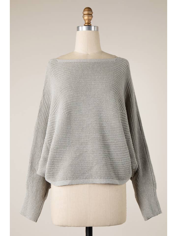 MIRACLE - Wholesale Knit Sweater - Women's - Dolman Sleeve Back Lace Up Cable Knit Sweater