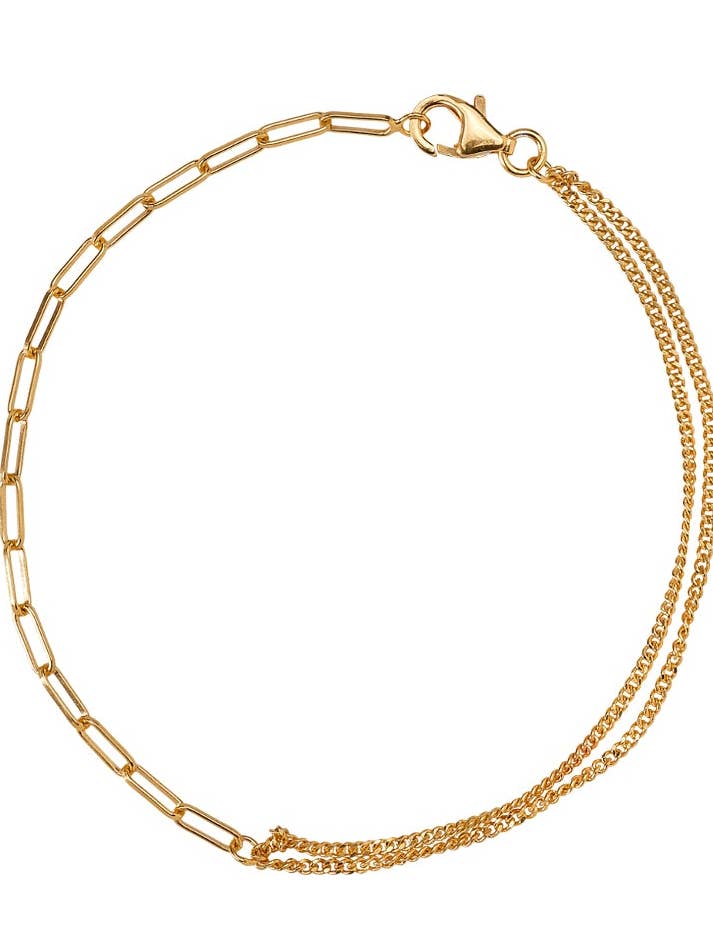 Bracelets - Double chain - Gold plated for wholesale by XZOTA