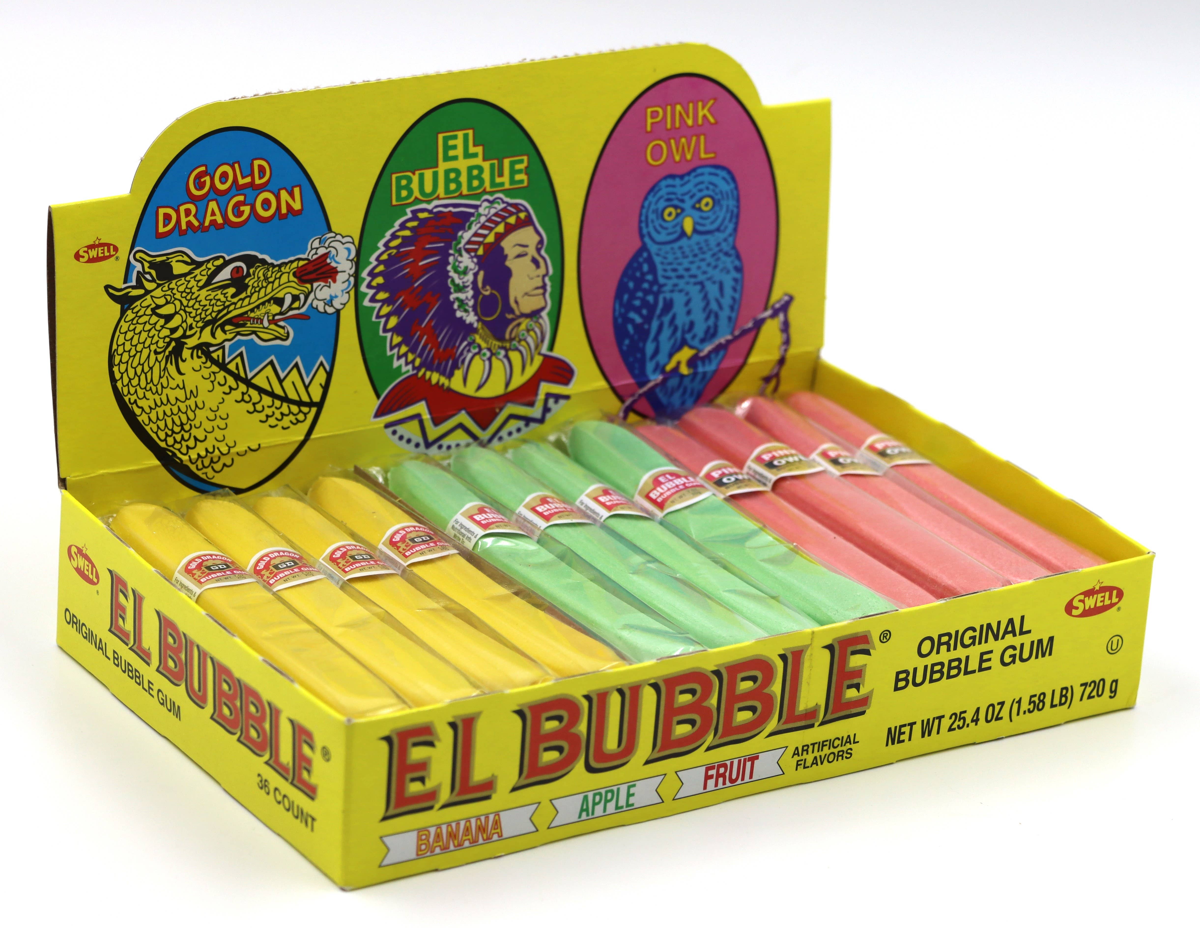 Grandpa Joe's Candy Shop - Vente Chewing-gums - Cigare en gomme à mâcher assorti El Bubble, présentoir de 36 unités3
