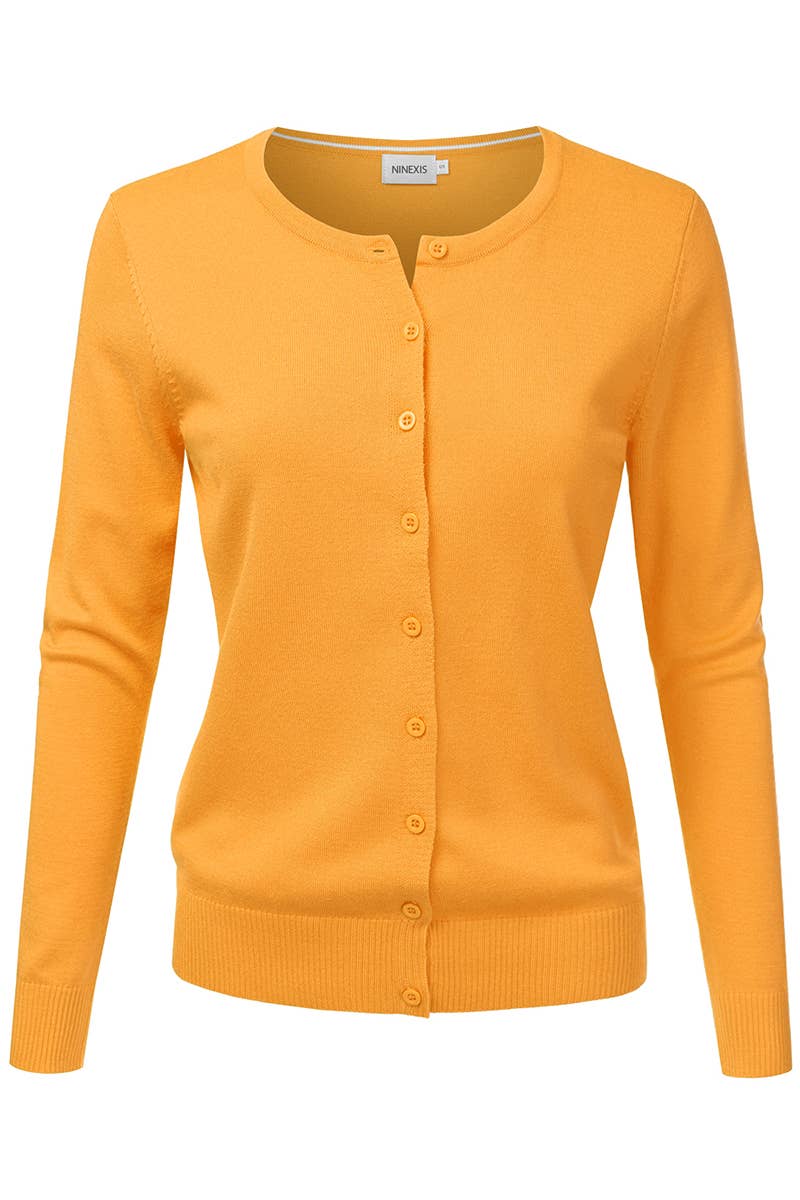 NINEXIS - Vente Cardigan – femme - AWOCAL310_Chandail à manches longues en tricot doux boutonné27