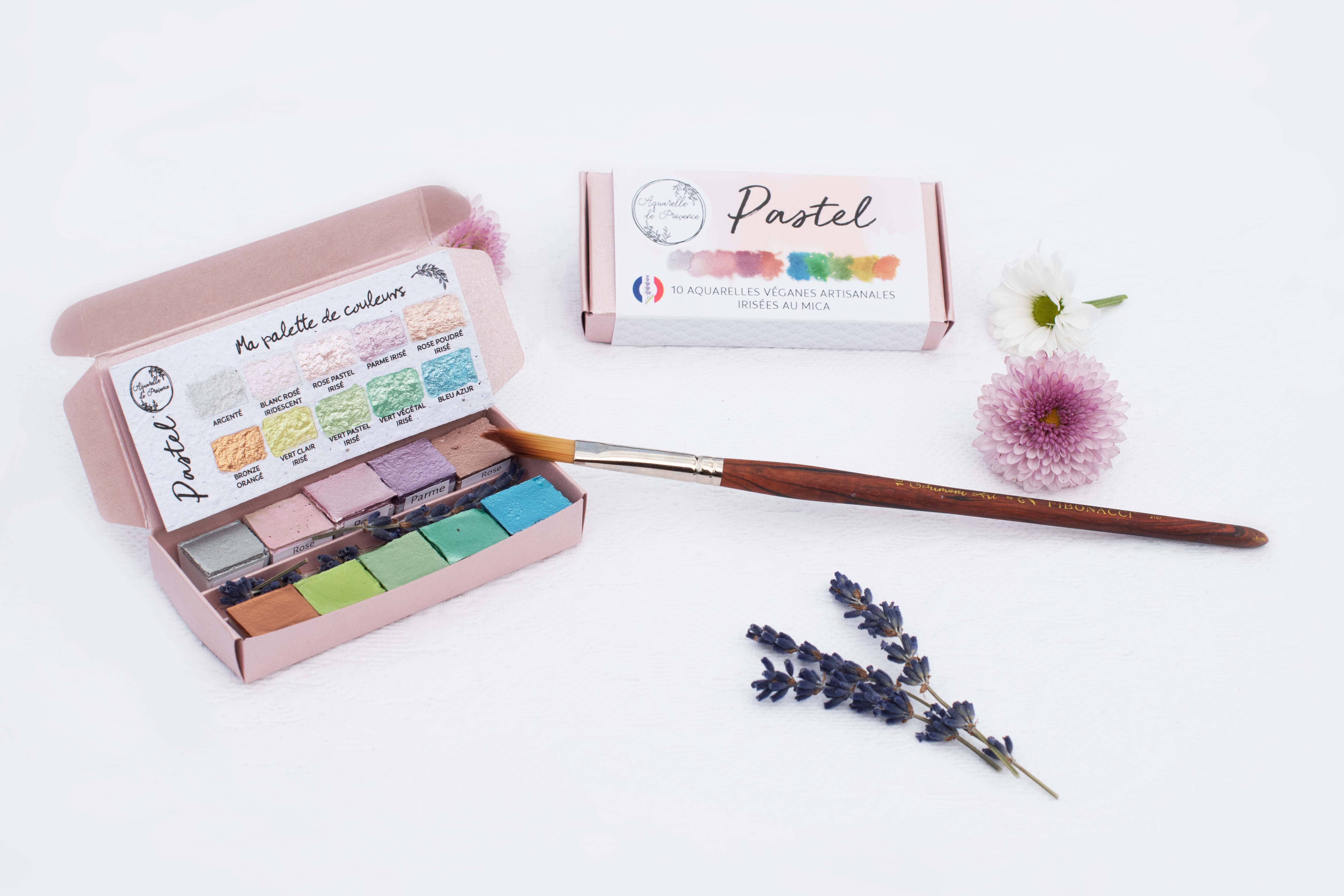 Aquarelle de Provence - Wholesale Watercolor Paint - PALETTE 'PASTEL' - 10 extra-fine metallic watercolors1