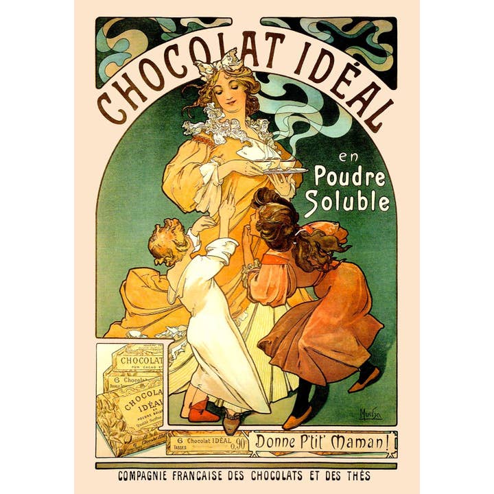 Rock Paper Scissors Wall Art - Vendita all'ingrosso Poster - Chocolat Ideal di Alphonse Mucha