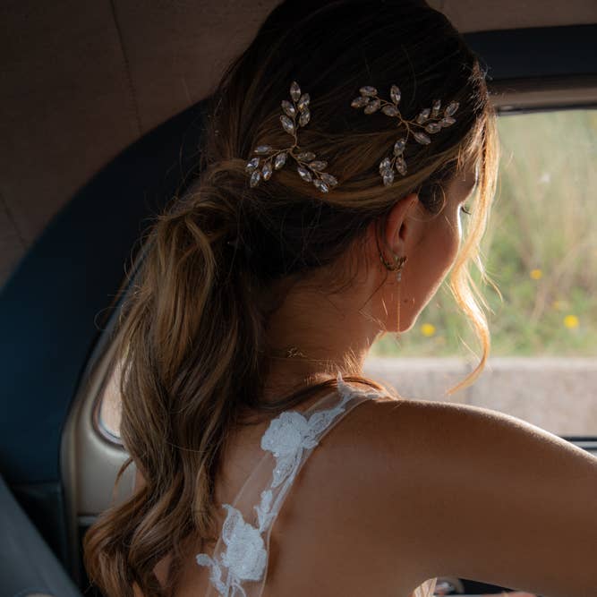 SallyJaneBridal - Wholesale Hair Pin - Esther Hairpins Gold - bridal hair jewelry - set of 23