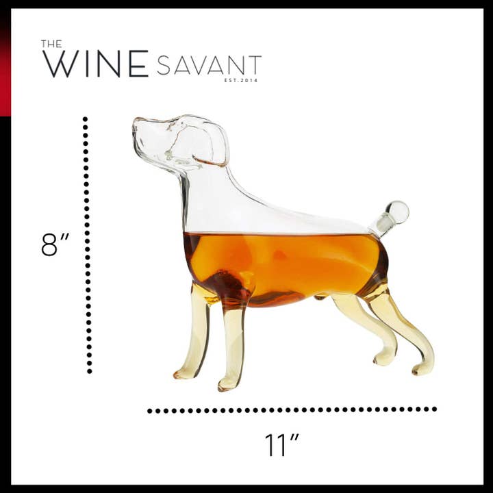 The Wine Savant / Khen Glassware - Vente Carafe - Carafe à whisky en forme de chien labrador 500 ml5