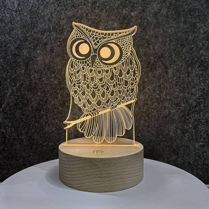 Candeeiro de Mesa Criativo 3D em Acrílico Sem Base por atacado de FurDecoration