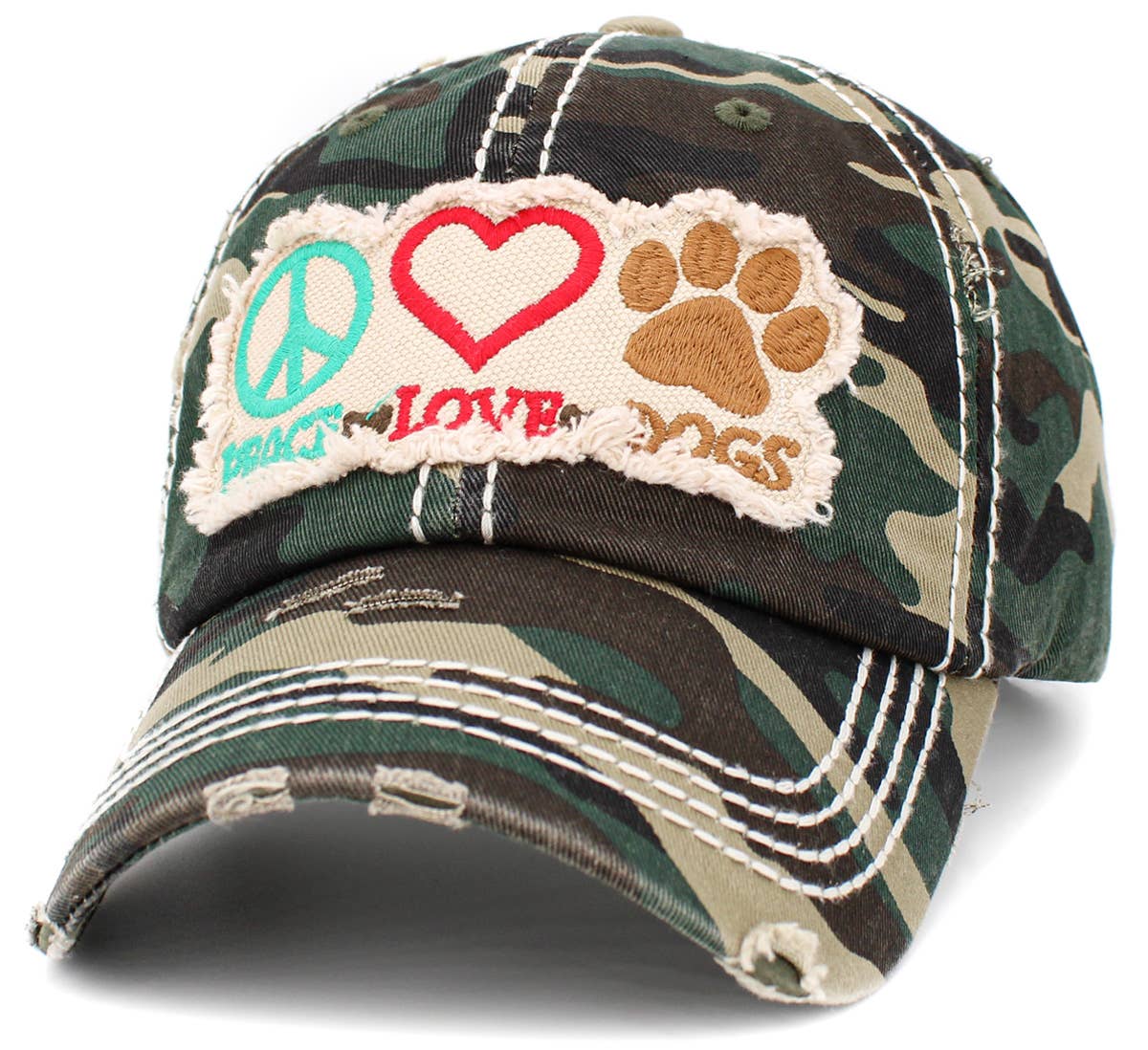 KBETHOS - Wholesale Hat Accessory - Women's - Peace Love Dogs Vintage Ballcap2