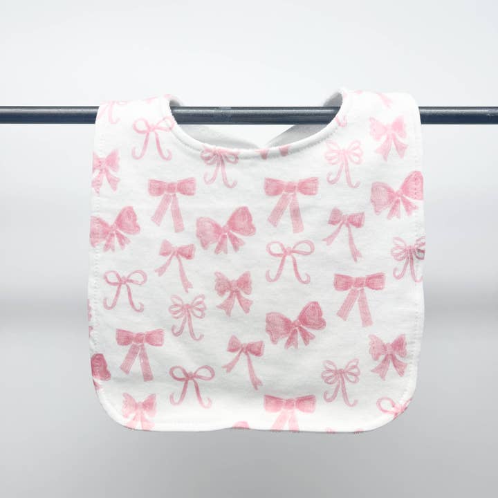 Home Malone – Großhandel Lätzchen – Baby – Babylätzchen mit rosa Schleifen – Geschenk zur Babyparty und Geburt1