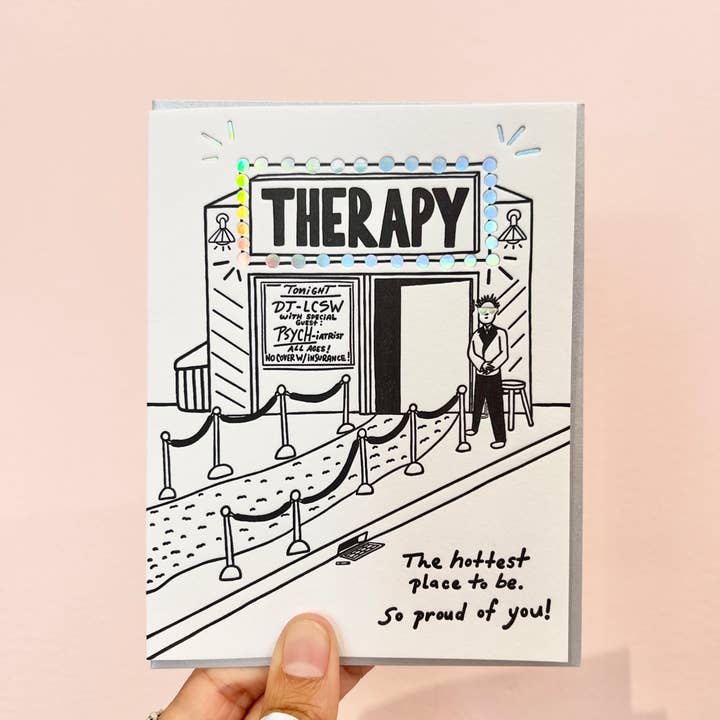Carte Therapy Club - Liz Deleo X Paper Epiphanies Collab pour la vente par Paper Epiphanies