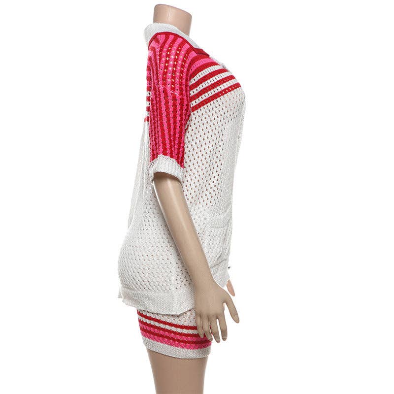 MB Fashion Wholesale - Wholesale Top & Short Set (NOT Loungewear) - Women's - MB FASHION Knit Cardigan and High Waist Shorts Set 3071 LY8