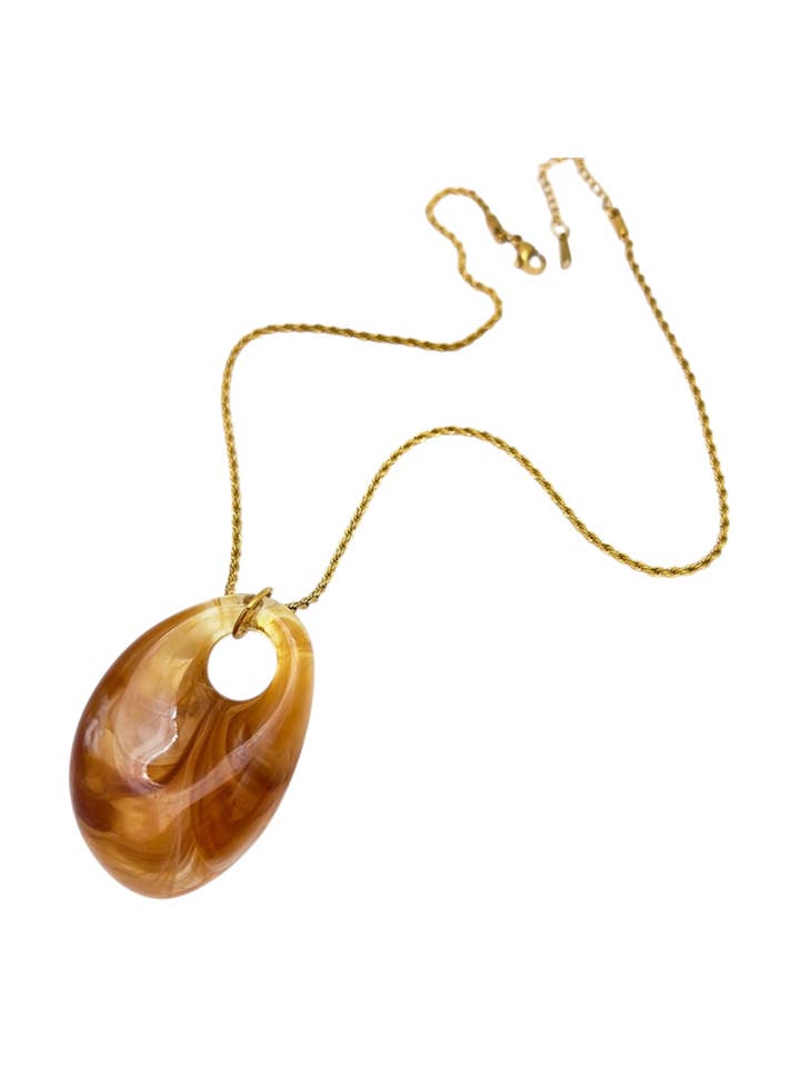 Funky Pendant Necklace - Brown for wholesale by KMs GEMs