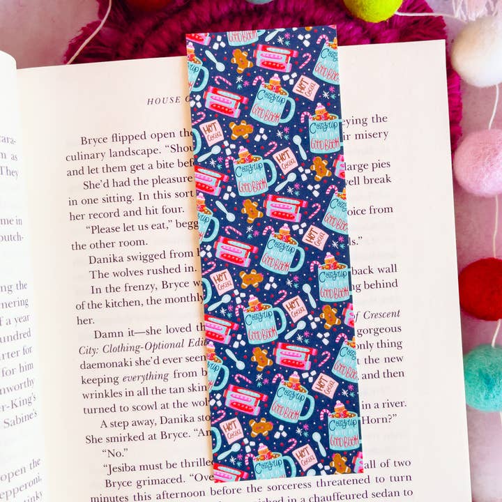 Emily Cromwell Designs - Wholesale Bookmark - Christmas Hot Cocoa Pattern Bookmark