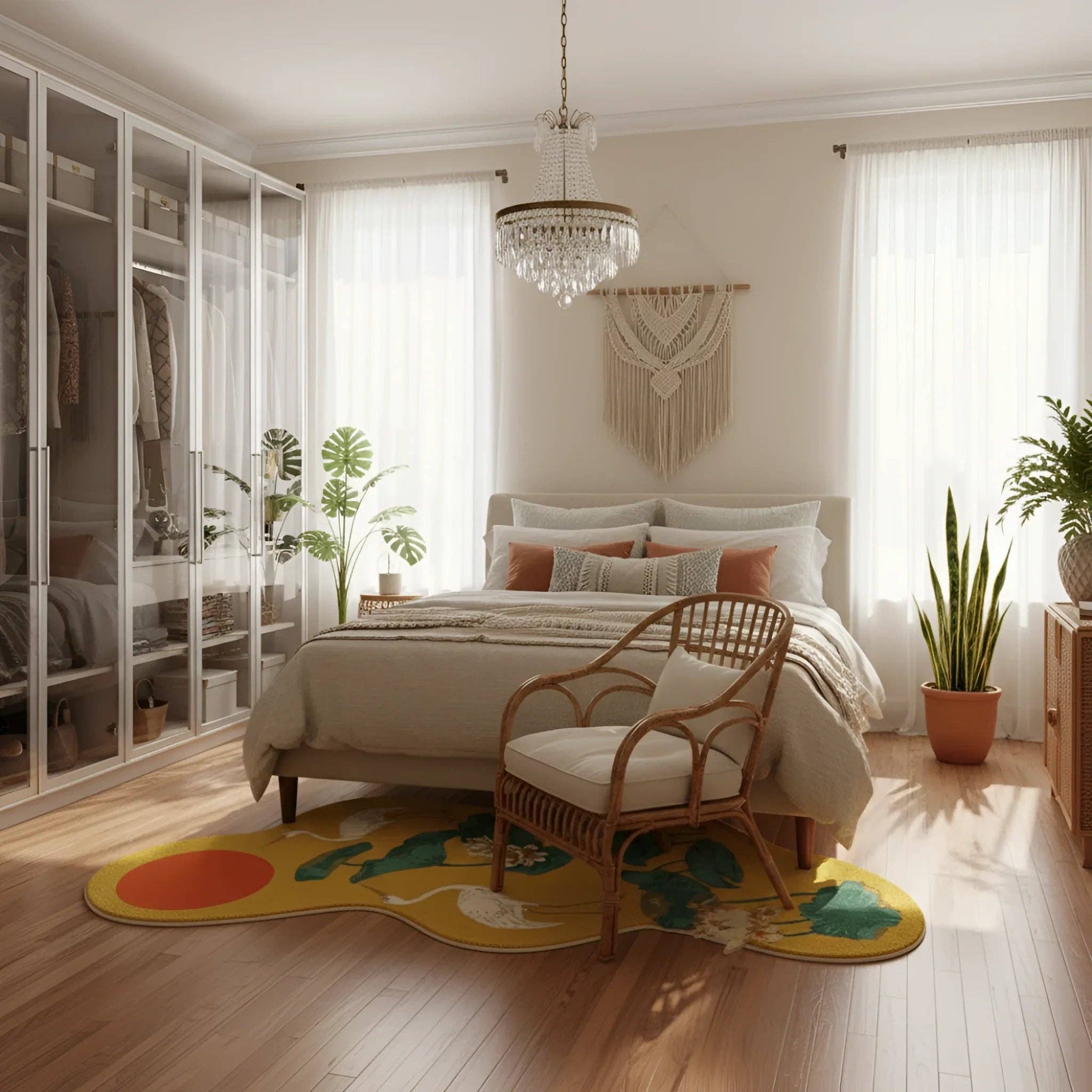 Maia Homes - Wholesale Area Rug - Cranes and Lotus in a Sunny Pond Hand Tufted Rug2