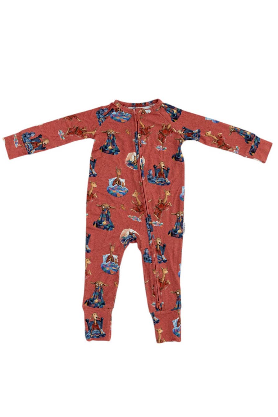 Charlie Lou Baby - Wholesale Sleepsuit - Baby - Bamboo Rompee™ | Llama Llama Red Pajama1