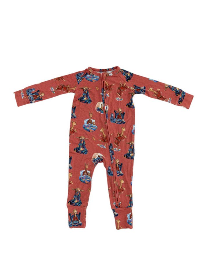 Charlie Lou Baby - Wholesale Sleepsuit - Baby - Bamboo Rompee™ | Llama Llama Red Pajama1