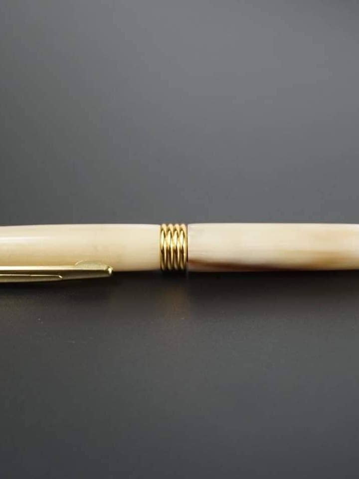 Personalized Buffalo Horn Pen with 24k Gold Plated for wholesale by Hala Design