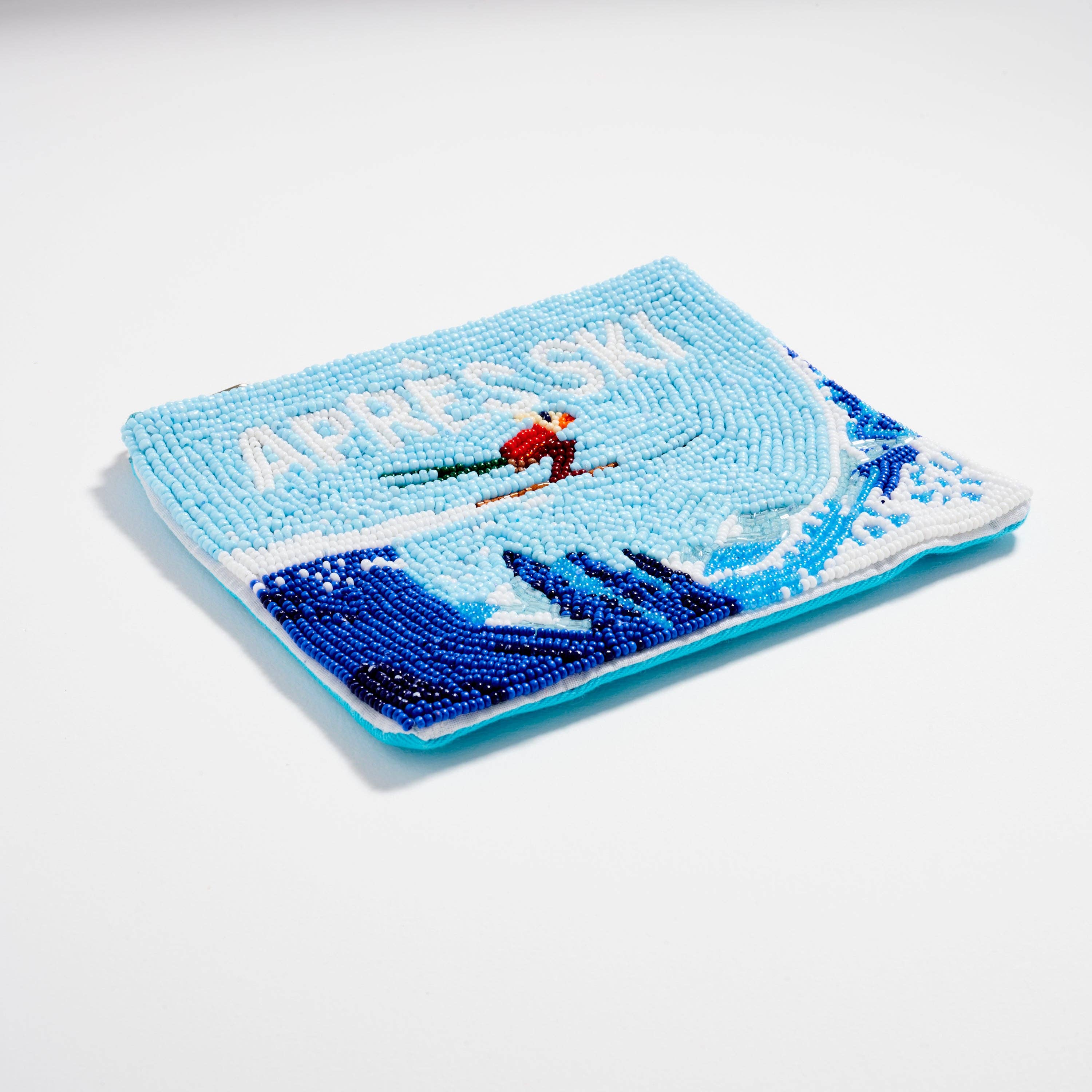 MT Apres Ski Mountain Zipper Coin Pouch – Winter Ski Beaded Pouch for wholesale on Faire2