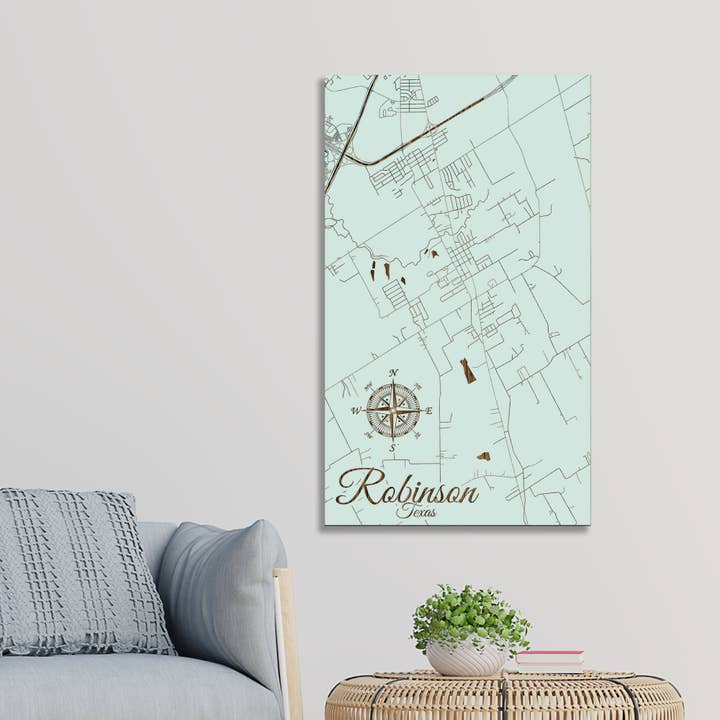 Texas: Robinson Street Map for wholesale by Fire & Pine