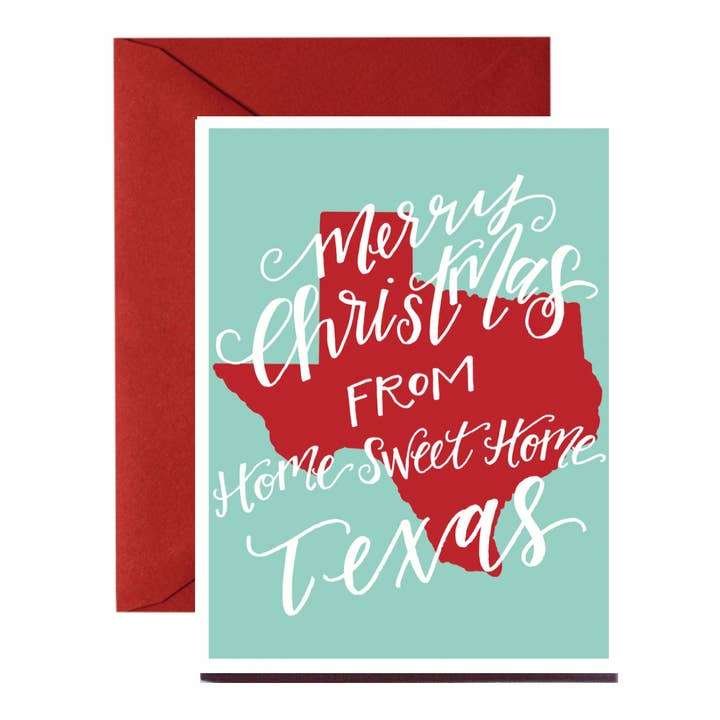 Merry Christmas from Home Sweet Home Texas, Holiday Card for wholesale by Stately Made