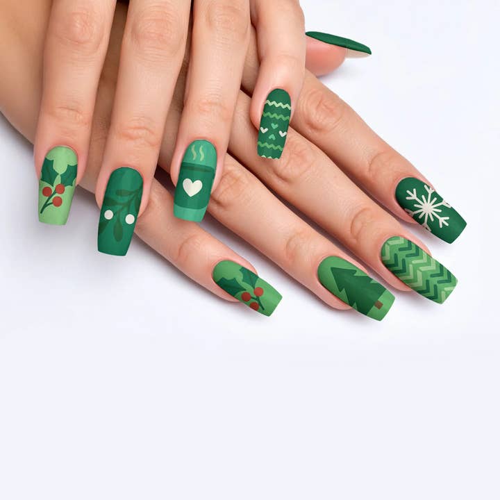 FYNE BODY - Wholesale Press-On/Fake Nails - Evergreen Dazzle Enchantment Press-On Nails88