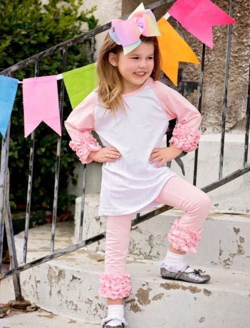 The Hair Bow Company - Wholesale Fashion Leggings - Kids - Solid Ruffled Fitted Icing Leggings (more colors!)5