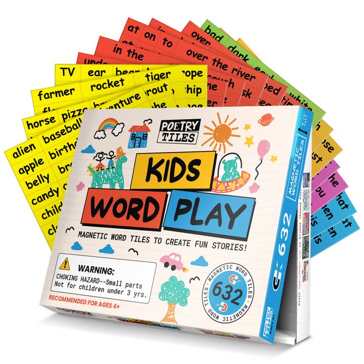 Upgraded Us - Wholesale Magnet - Kids & Baby - Poetry Tiles Kids Word Play Kit - 632 Word Magnets for Kids
