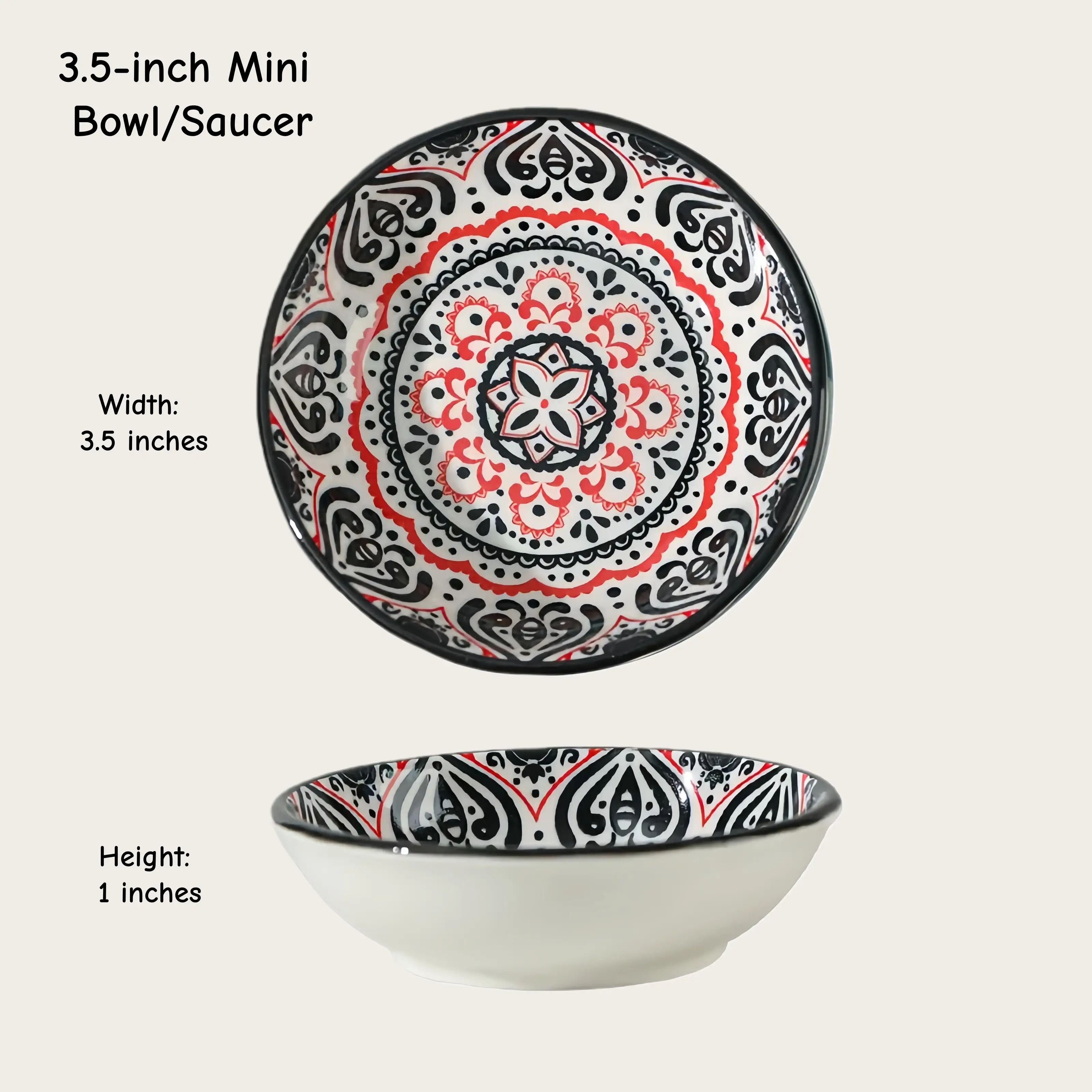 Otterware - Vente Bols à condiments/sauces - Plats à trempette en céramique style marocain (6 styles)1