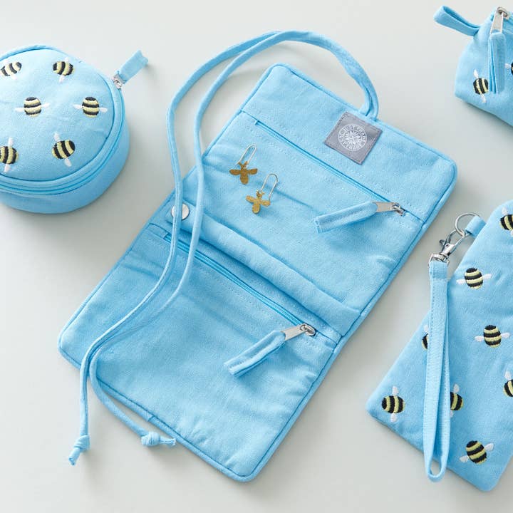 Rouleau à bijoux Bee - Bleu pour la vente par Just Trade UK