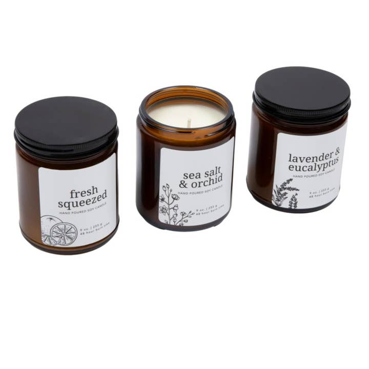 Giften Market - Wholesale Jar/Filled Candle - Fresh Squeezed Soy Candle - 9oz Amber Jar - Citrus Fragrance6