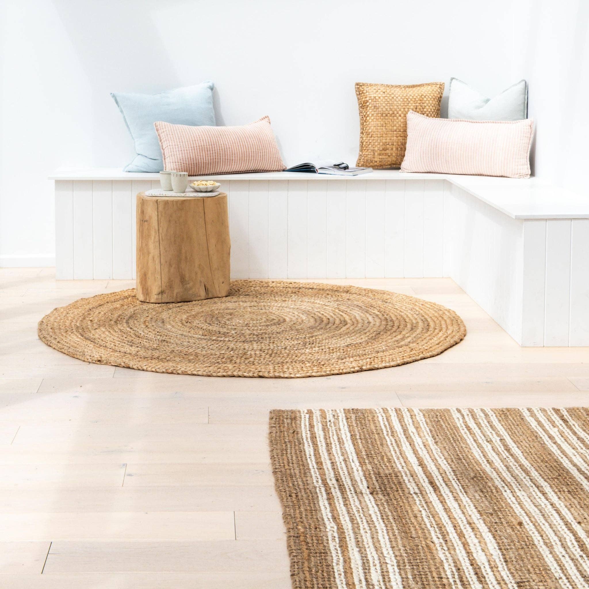 North Avalon - Wholesale Area Rug - Osbourne | Stripe Chunky Jute Bouclé Rug4