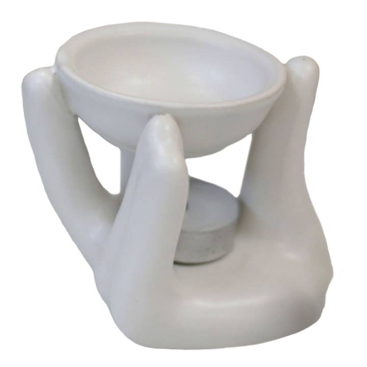 Helping Hand Oil Burner - White for wholesale by Ancient Wisdom