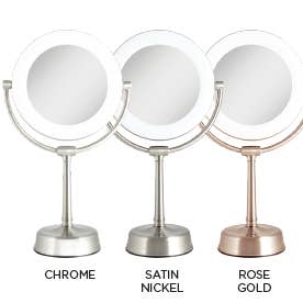Rose Gold Lexington Lighted Makeup Mirror w/Magnification (Rose Gold) for wholesale on Faire4