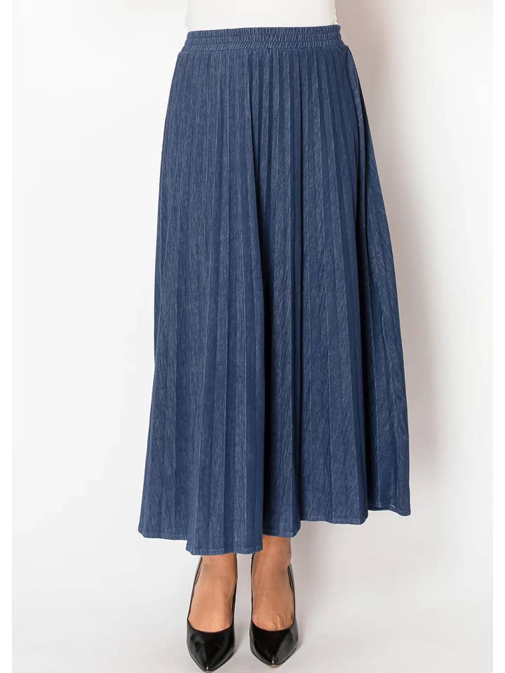 Blue Classic Denim-Style Skirt for wholesale on Faire