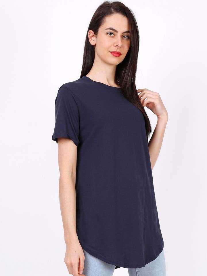 Camiseta de manga corta MACMAX con cuello redondo azul para venta al por mayor de MACMAX