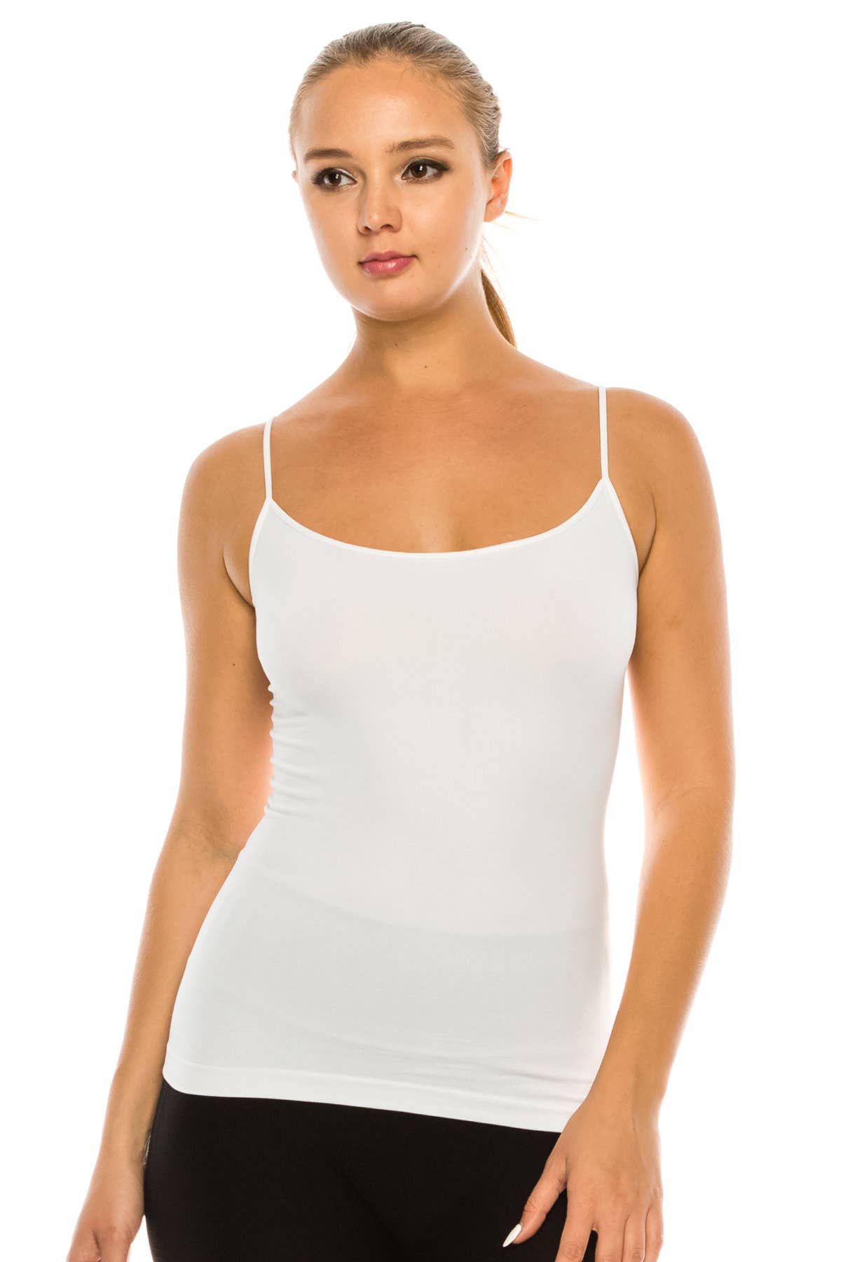 KurveShop – Top interior – Mulher por atacado – KURVE BASIC SEM COSTURA LONGA CAMI (16" COMPRIMENTO)105
