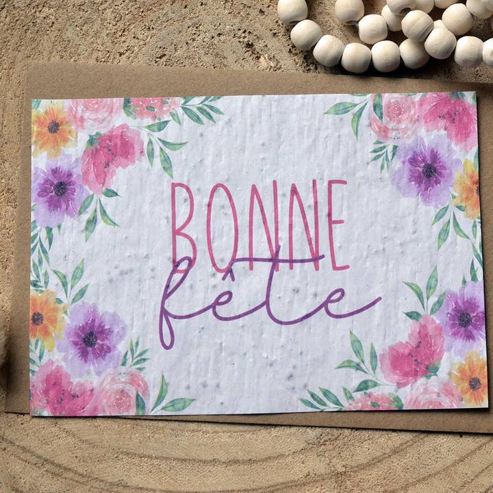 Plantable Card Happy Flower Festival for wholesale by Carte À Pousser