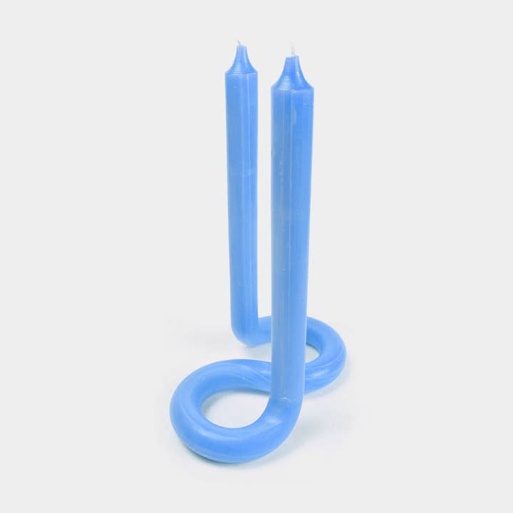 Twist Candle Sticks by Lex Pott, 9.5" Tall, Light Blue for wholesale by 54 Celsius