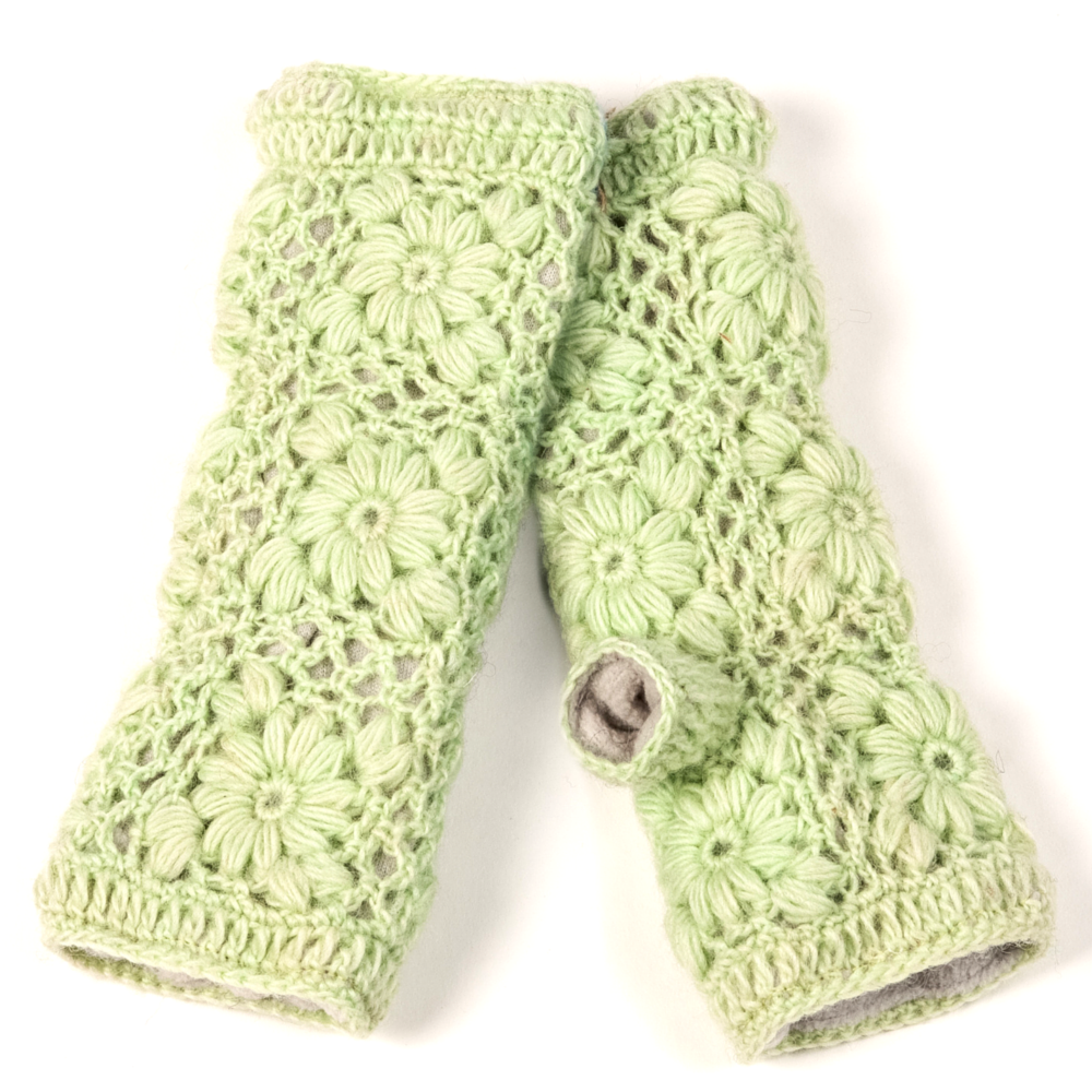 Nirvanna Designs, Inc. – wholesale Hand warmer – Flower Crochet Handwarmers1