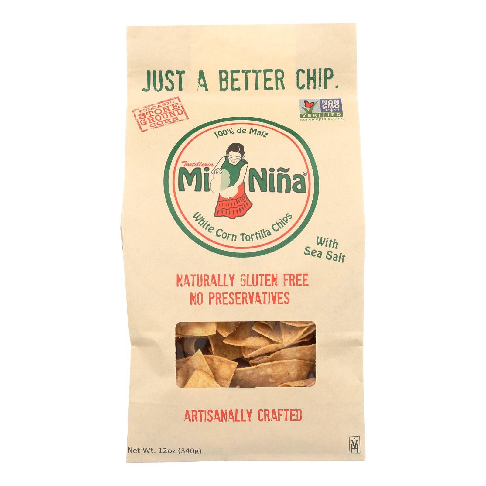 Ware Spark - Wholesale Chips - Mi Nina's White Corn Tortilla Chips With Sea Salt  - Case Of 9 - 12 Oz0