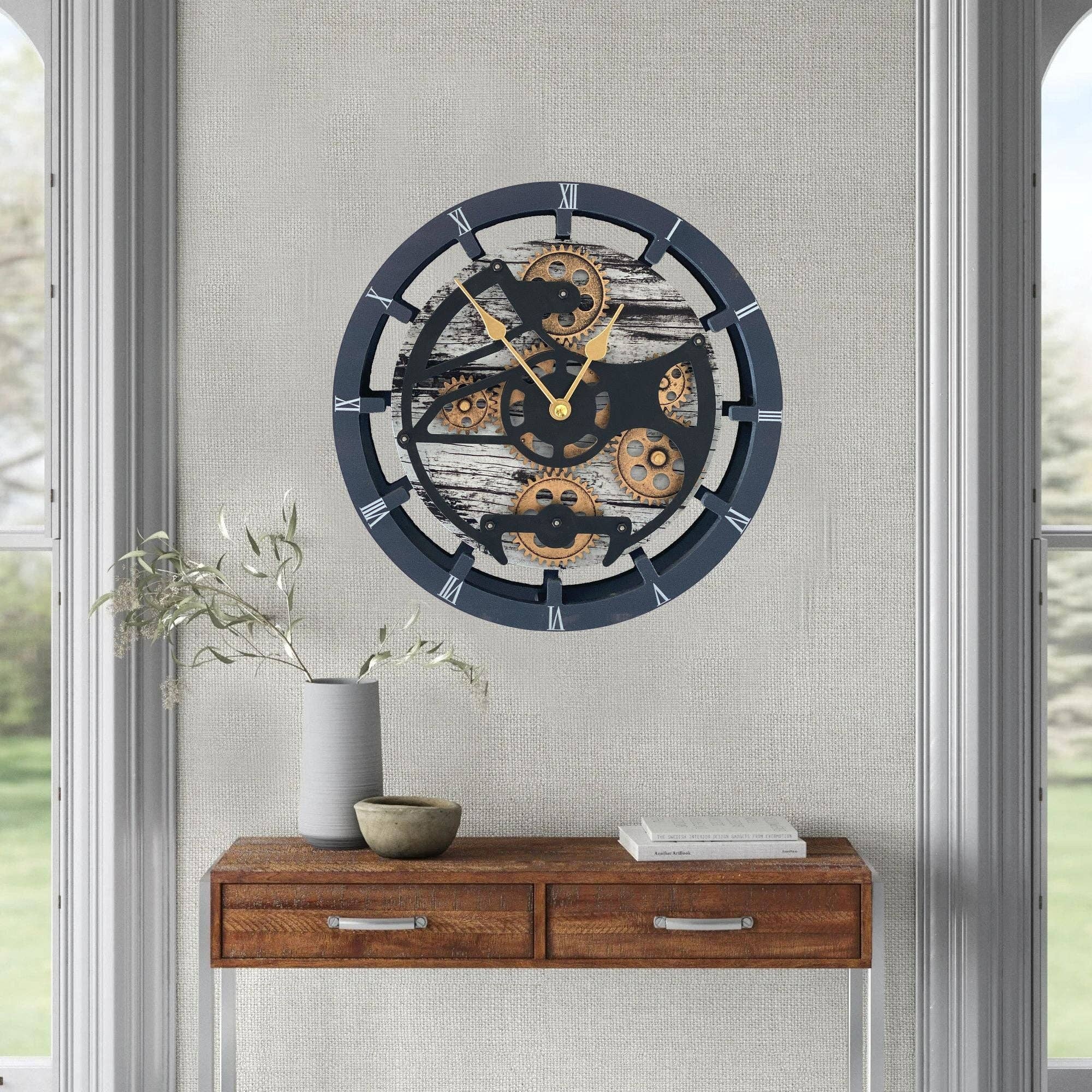 The Gears Clock - Wholesale Wall Clock - CANADA LINE WALL-DESK CLOCK 16 INCH GREY&WHITE6