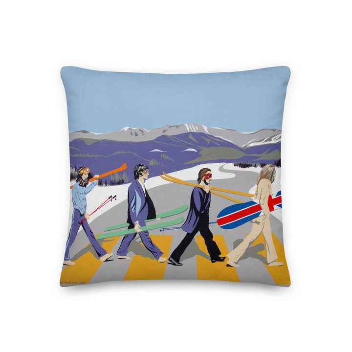 Abbey Road Après Ski Pillow for wholesale by Uptripping (Shannon Foley Henn)
