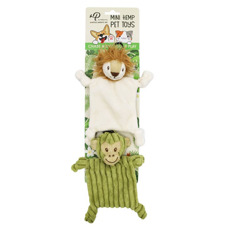 Petique - Wholesale Pet Plush Toy - Dog - Mini Flying Hemp Monkey and Lion Dog Toys