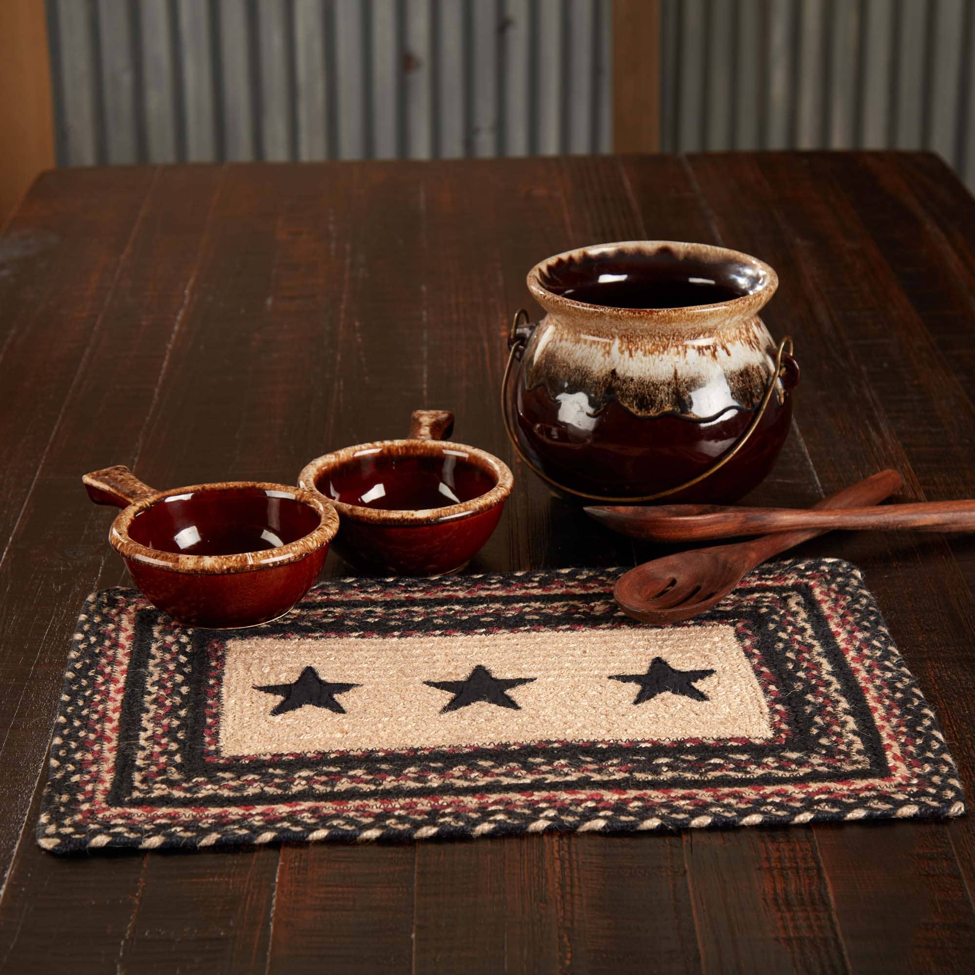 VHC Brands - Vente Sets de table - Set de table Colonial Star Jute Rect 12x183