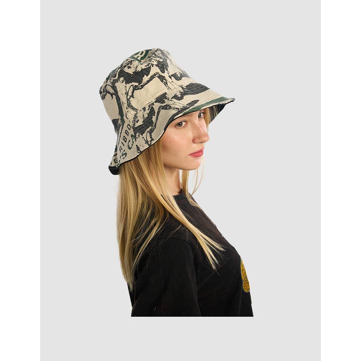 Kathmandu Imports - Wholesale Bucket Hat - Women's - Printed Cotton Reversible Bucket Hat (HAT-110)